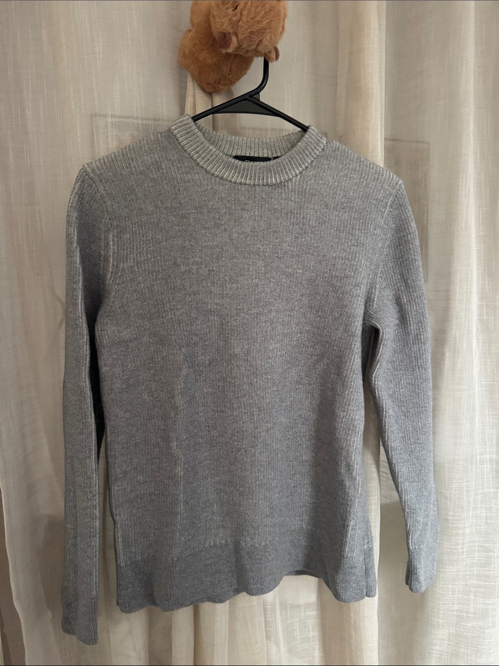 Theory Men's Light Gray Crewneck wool Sweater
